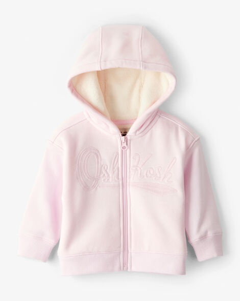 Baby Girl Hooded Zip-Up Jacket - Pink