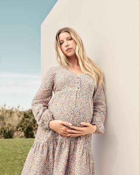 Product image 4 of Adult Women's Maternity Button-Front Wildflower Dress