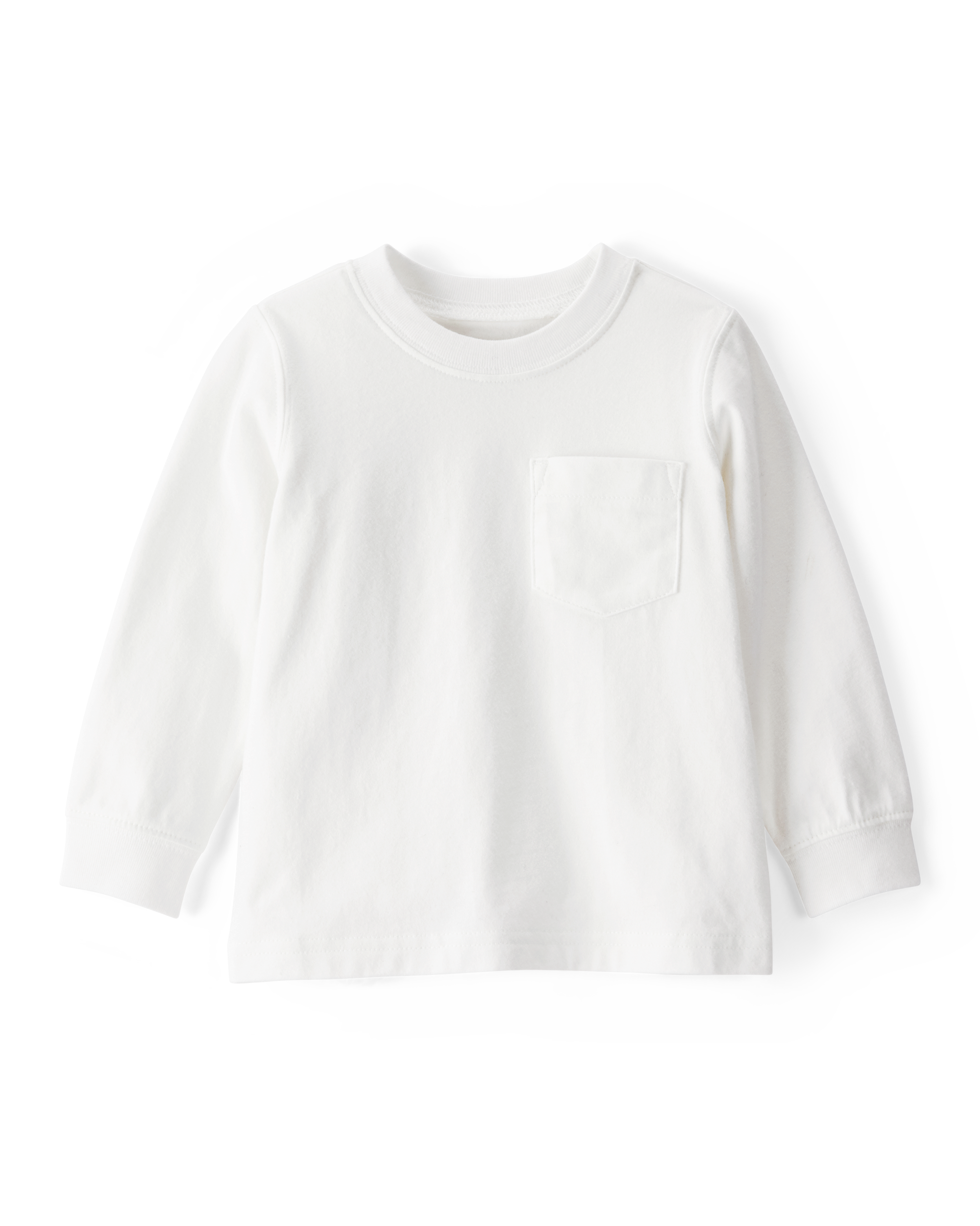 Long-Sleeve Pocket Tee - White