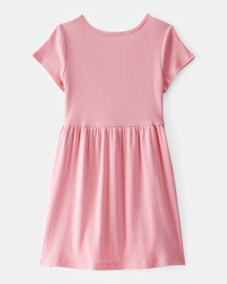Product image 2 of Kid Ribbed Short-Sleeve Dress - Pink