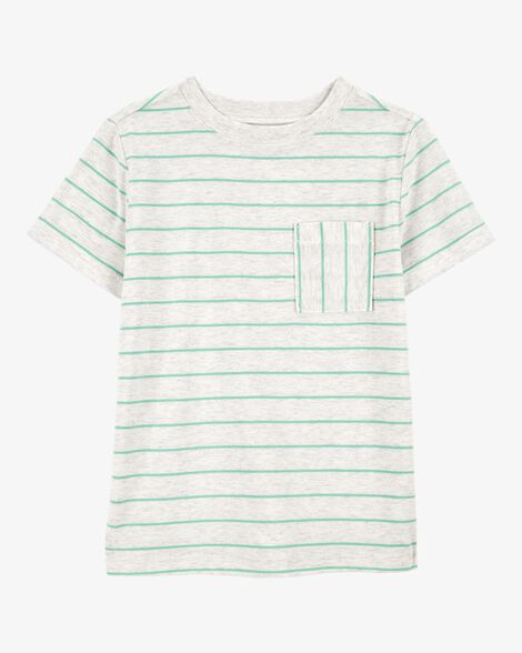  Product image 1 of Kid Striped Short-Sleeve Pocket Tee- Grey
