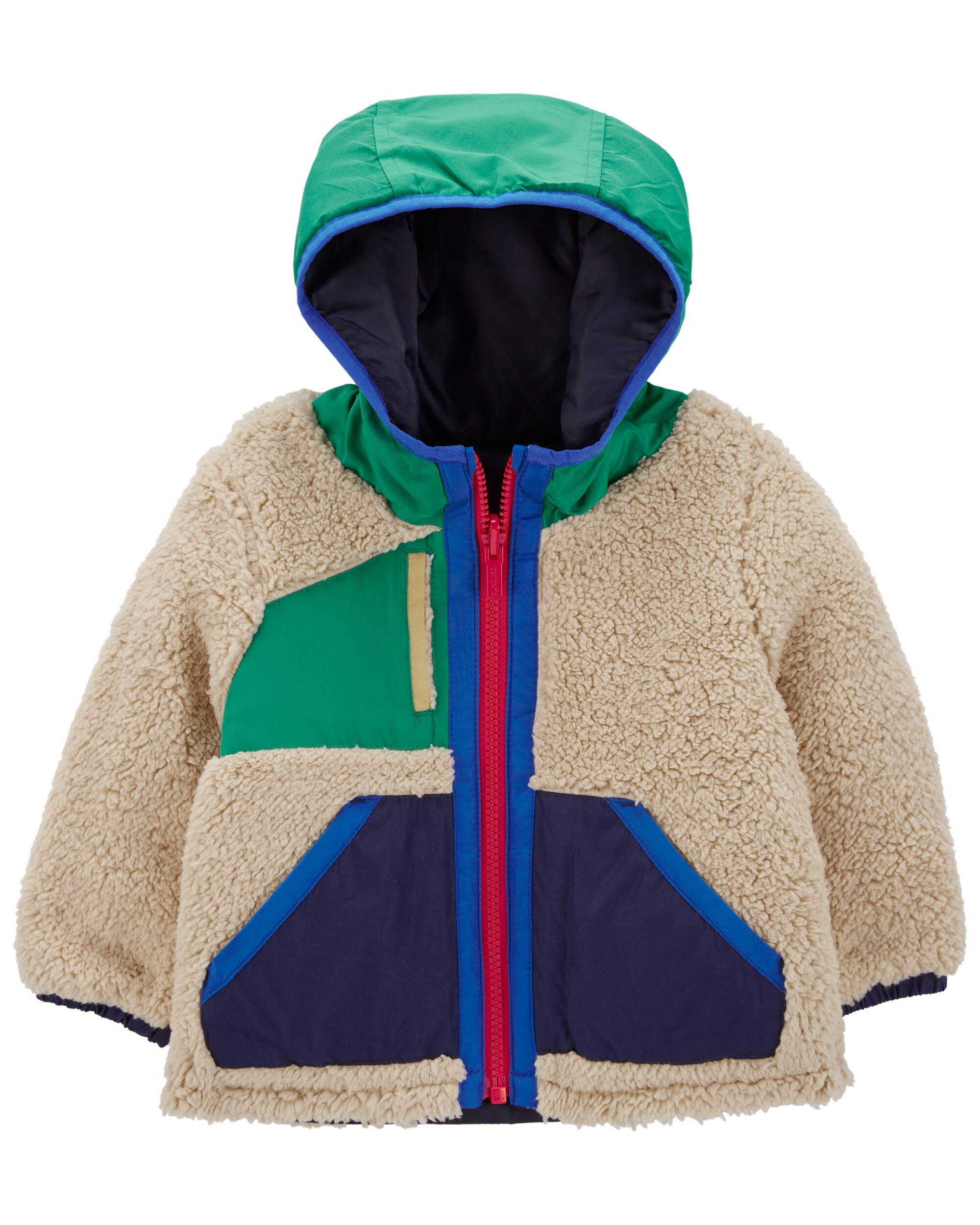 Colorblock sherpa jacket online