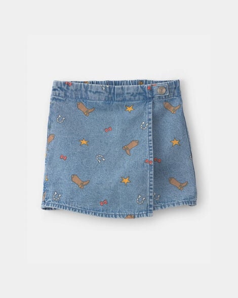 toddler girl pixar© toy story chambray skort - medium wash