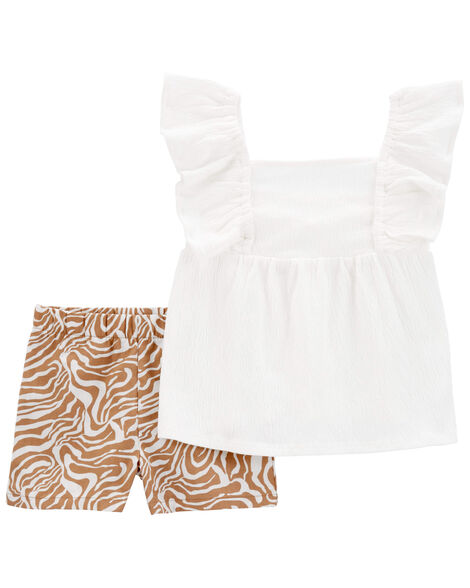 Product image 1 of Baby 2-Piece Crinkle Jersey Top & Pull-On Shorts