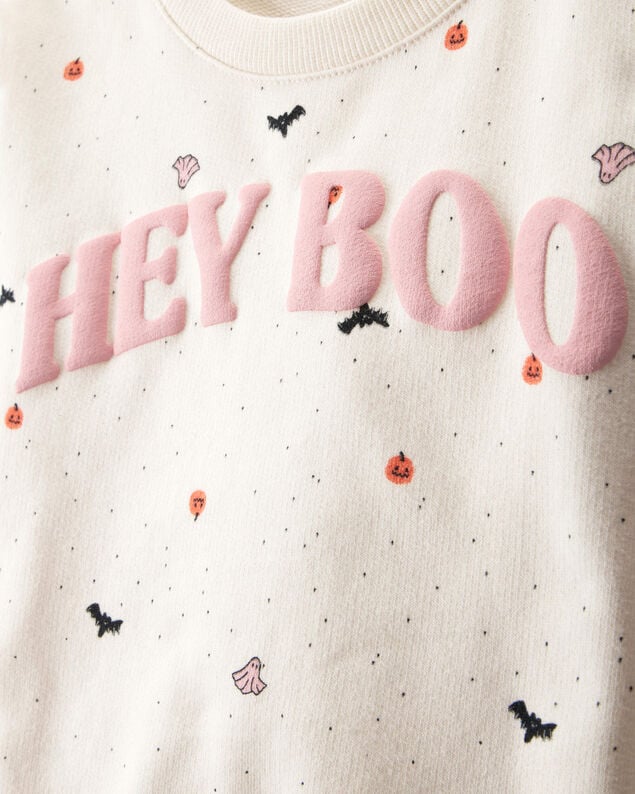 Product image 2 of Toddler 2-Piece Hey Boo Halloween Outfit Set - Cream