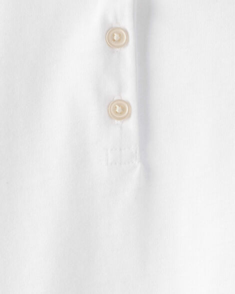 Product image 5 of Toddler 3-Pack Pique Uniform Polo Shirts - White
