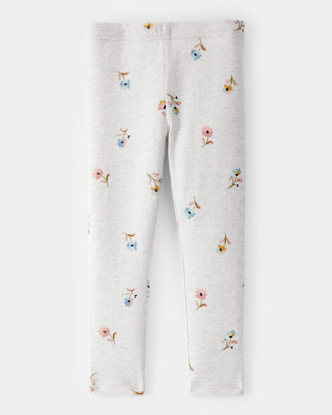  Product image 2 of Toddler Girl Cotton Floral Stretch Leggings - Grey