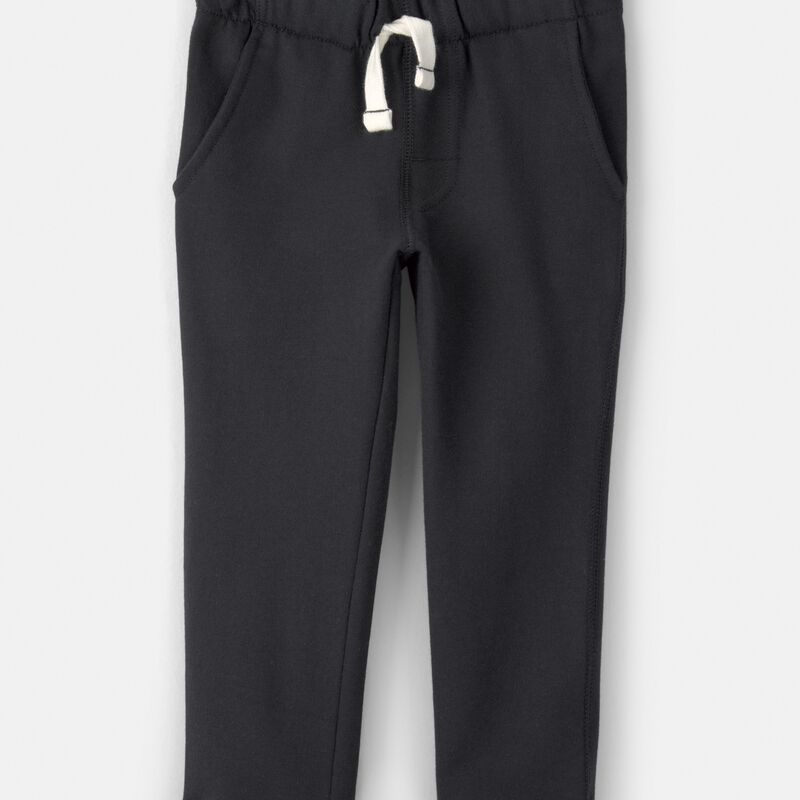 Toddler Boy Pull-On French Terry Pants - Black