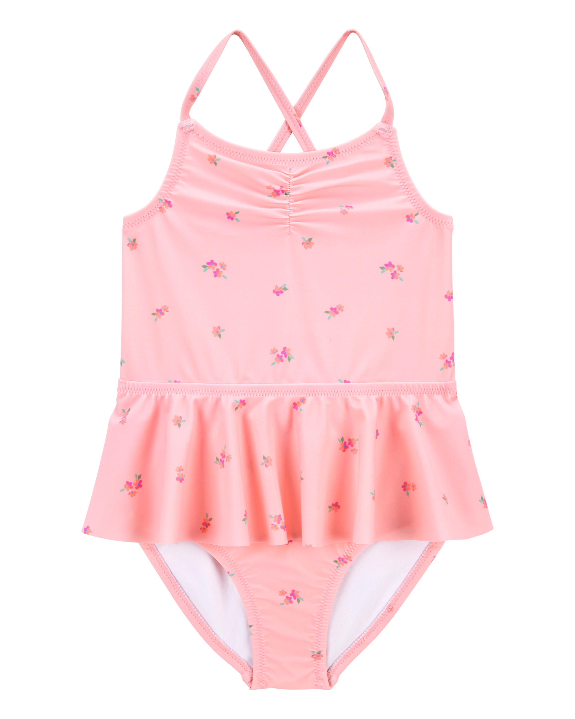 Toddler Girl 1-Piece Floral Tutu Swimsuit - Pink