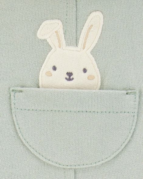 Product image 5 of Baby Boy 2-Piece Tee & Bunny Shortall Set - Green