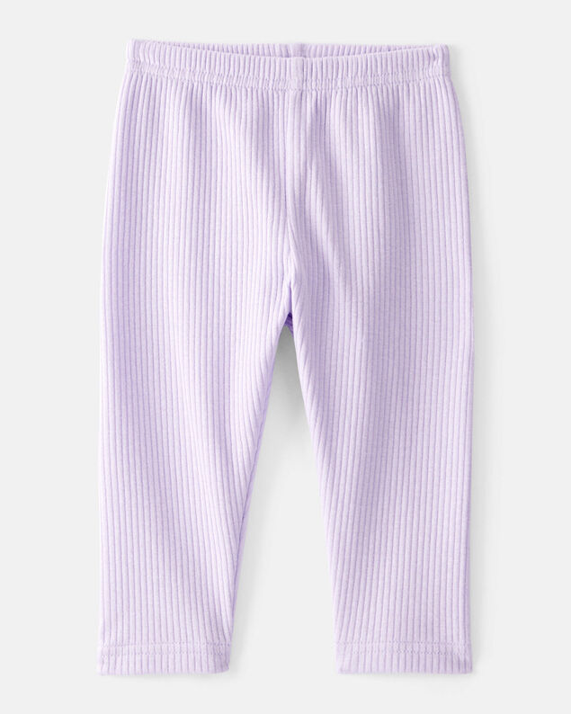 Product image 1 of Baby Girl Pull-On Stretch Rib Leggings - Purple