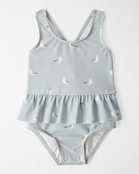 Product image 1 of Baby Girl Recycled Seagull-Print Ruffle Swimsuit
