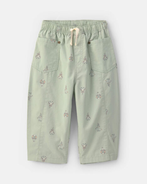 Toddler Girl Floral Barrel Pants - Green