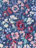 Blue - Kid Floral Print Active Criss-Cross Tank, Selected