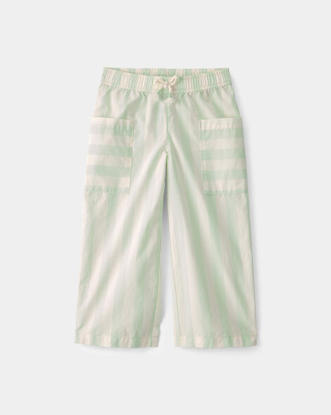 toddler girl striped pants - green/ivory