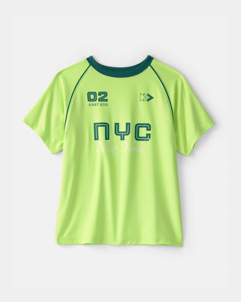 boys nyc active graphic tee - green