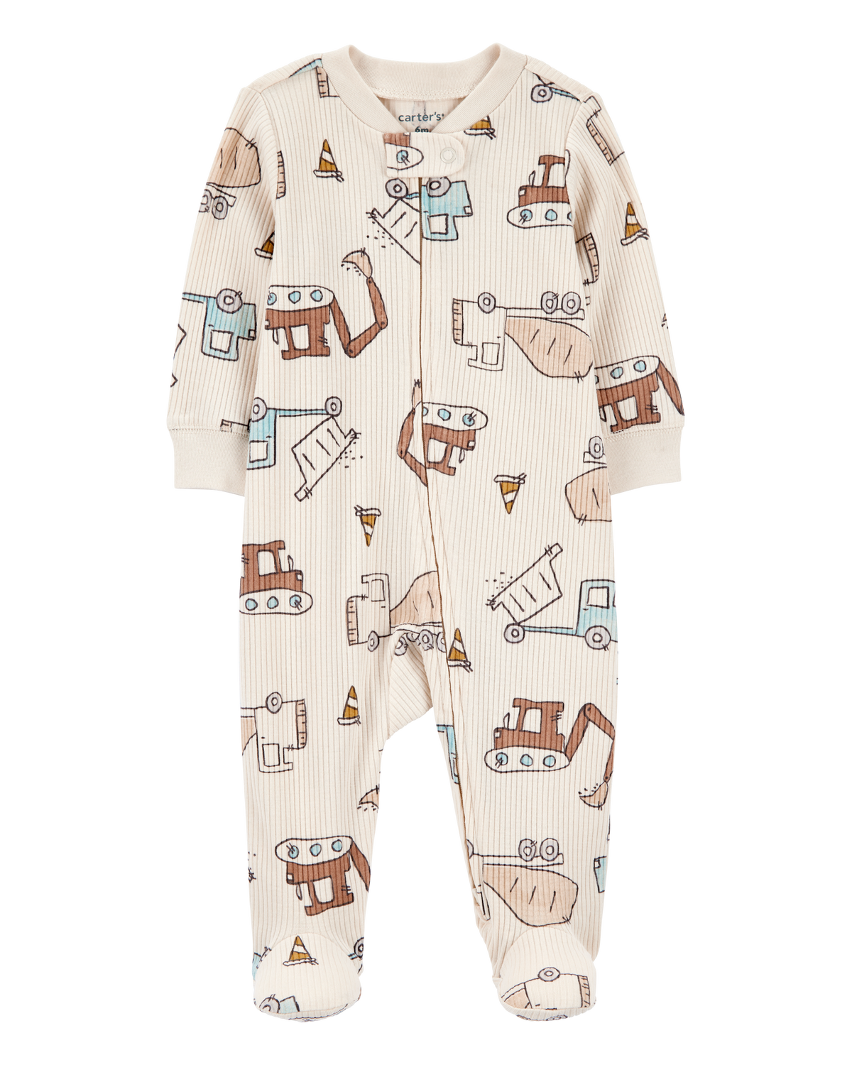 激安特価 Baby Boy Construction 2-Way Zip Ribbed Sleep & Play Pajamas その他