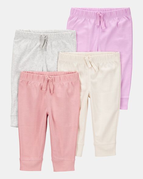 Carter's Baby Girls Girl 4-Pack Pull-On Pants 9M Multi