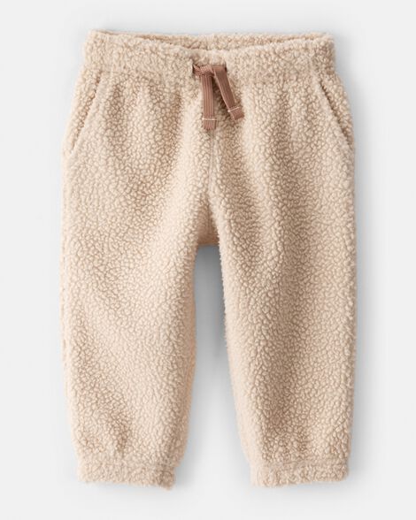 Baby Boy Fleece Joggers - Cream