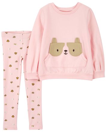Toddler 2-Piece Dog French Terry Pullover & Legging Set