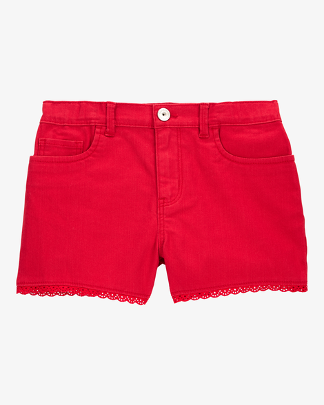 Kid Iconic Eyelet Shorts - Red