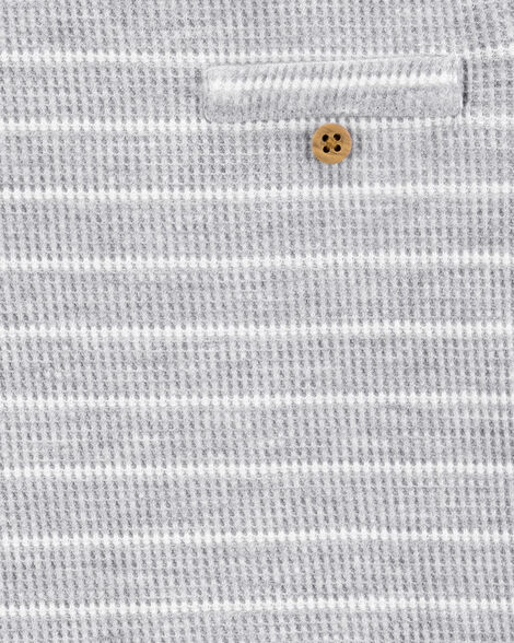  Product image 3 of Baby 2-Piece Striped Waffle Knit Bodysuit Pant Set - Heather
