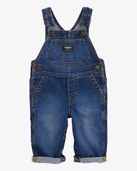 Baby Stretch Denim Classic Overalls - Dark Wash