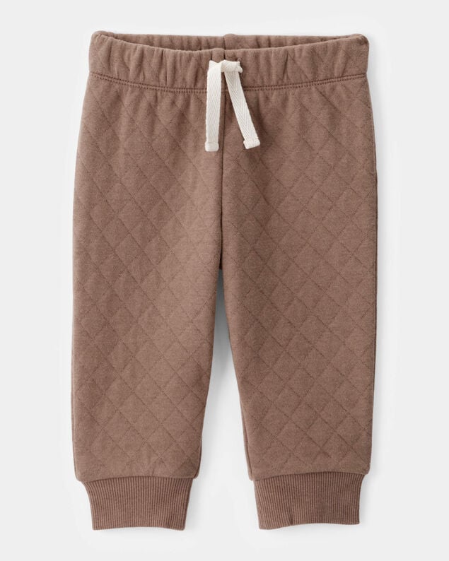 Product image 2 of Baby Boy 2-Piece Woodland Print Long-Sleeve Bodysuit & Quilted Pant Set - Ivory/Brown