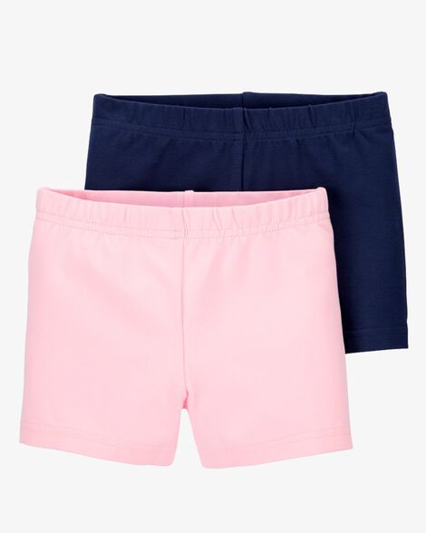 Product image 1 of Baby 2-Pack Navy/Pink Bike Shorts