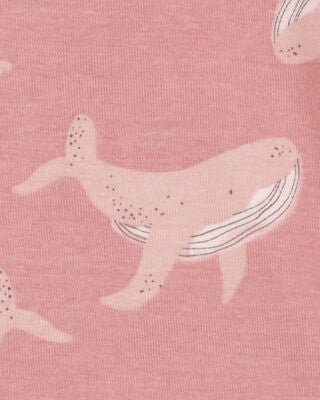 Product image 2 of Toddler Whale Striped Snug Fit Cotton 4-Piece Pajamas