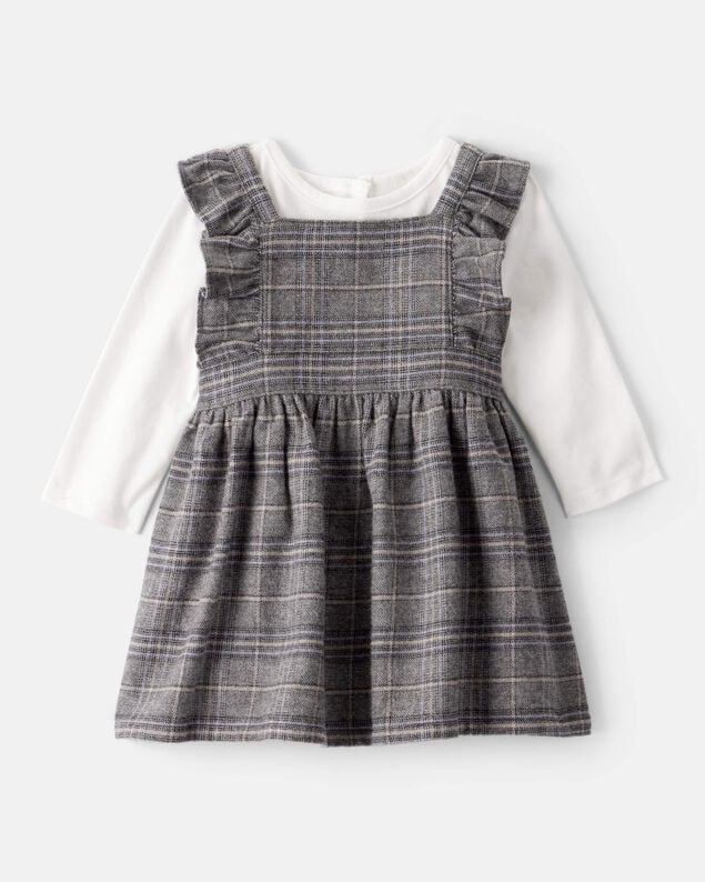 Baby Girl 3-Piece Thanksgiving Print Dress Set - White/Brown