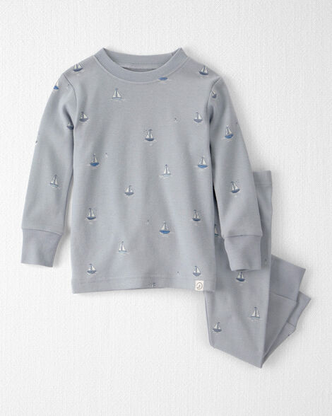 Baby 2-Piece Organic Cotton Ribbed Pajama Set in Sail Away Print