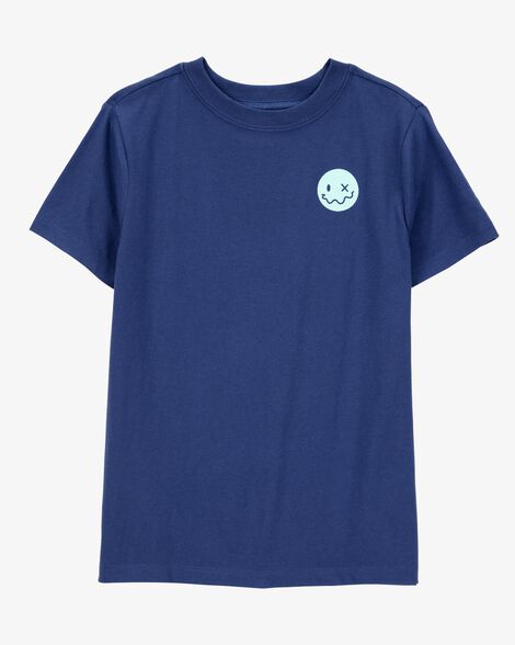 Product image 1 of Kid Smiley Face Short-Sleeve Graphic Tee - Navy