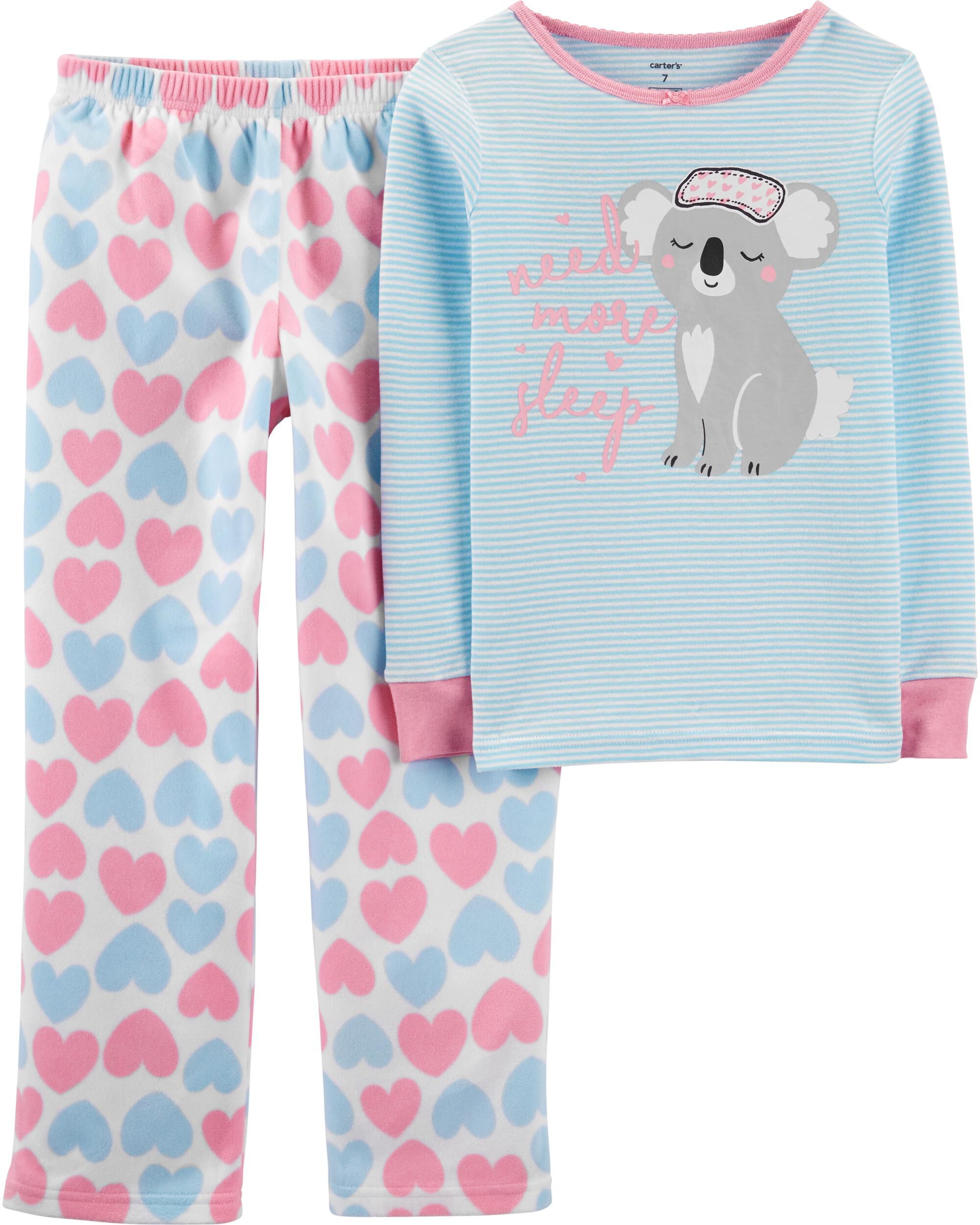 carters baby girl fleece pajamas