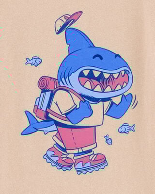 Product image 2 of Toddler Dune Shark Short-Sleeve Graphic Tee - Khaki