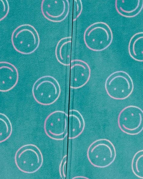 Product image 2 of Kid 1-Piece Smiley Face Fleece Footie Pajamas