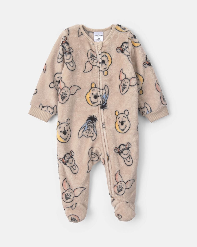Carter's baby 2-way zip disney© winnie the pooh cozy sleep & play pajamas 3M Brown/Khaki