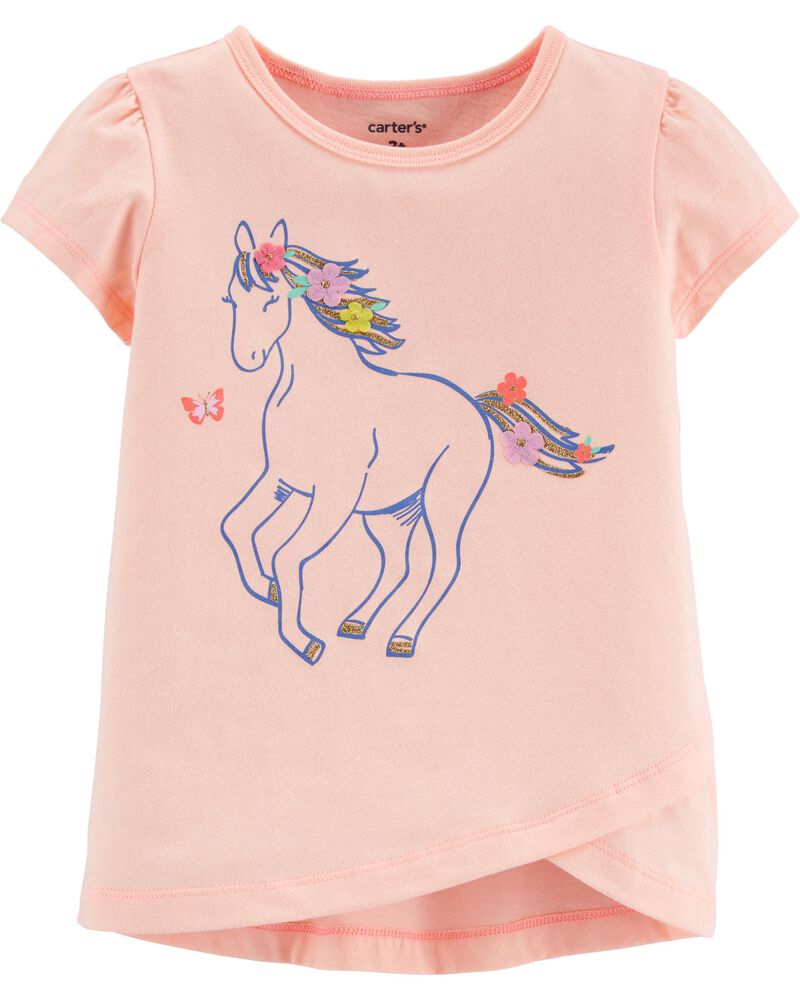 Glitter Horse Tulip Jersey Tee Carters Com