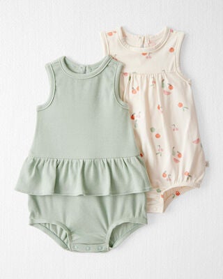 Product image 1 of Baby 2-Pack Organic Cotton Bubble Rompers