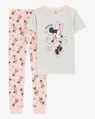 Product image 1 of Kid Minnie Mouse Snug Fit Cotton 2-Piece Pajamas