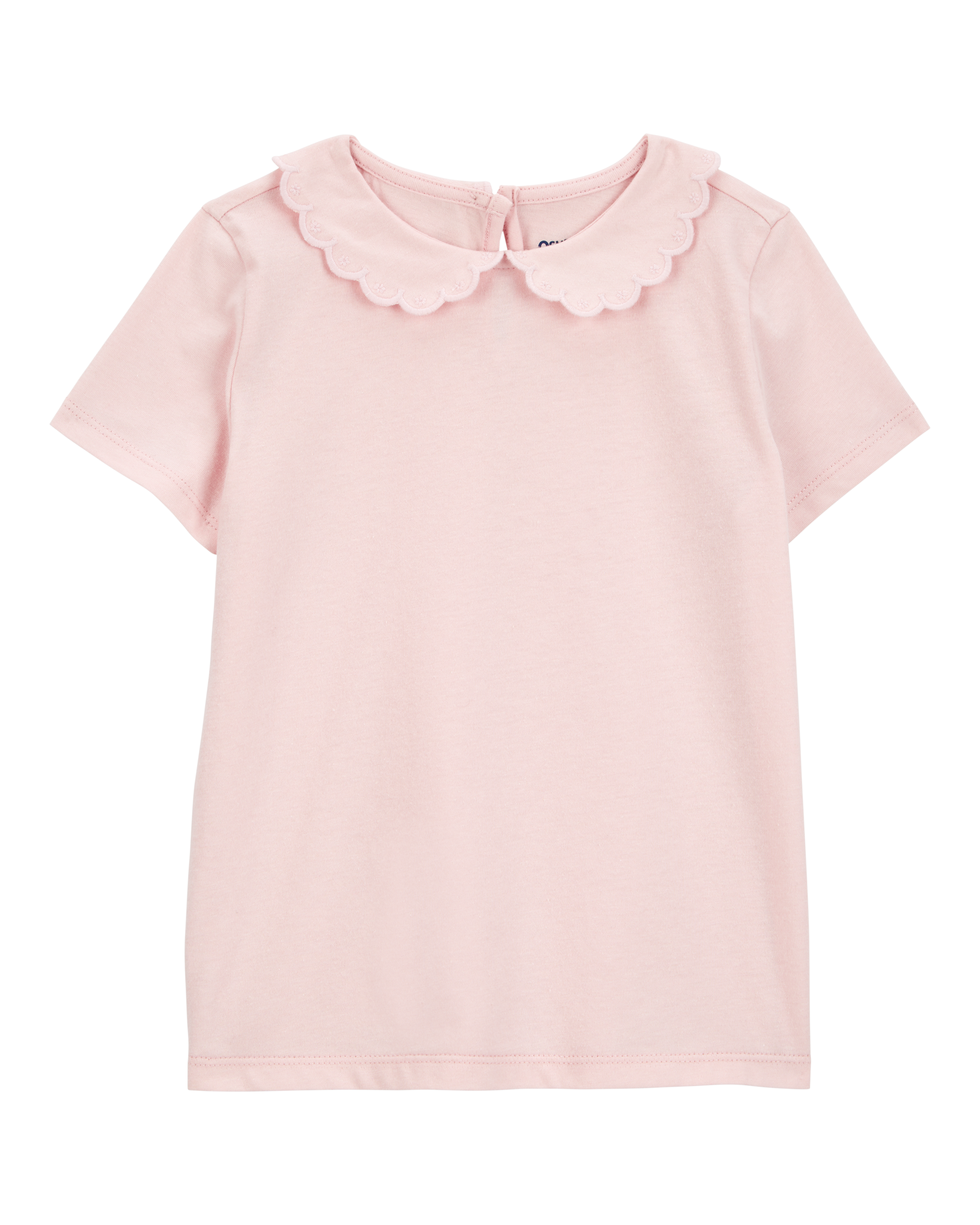 Toddler Scalloped Collar Short-Sleeve Top - Pink