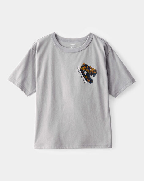 Product image 1 of Kid Prehistoric Dinosaur Short-Sleeve Graphic Tee - Grey