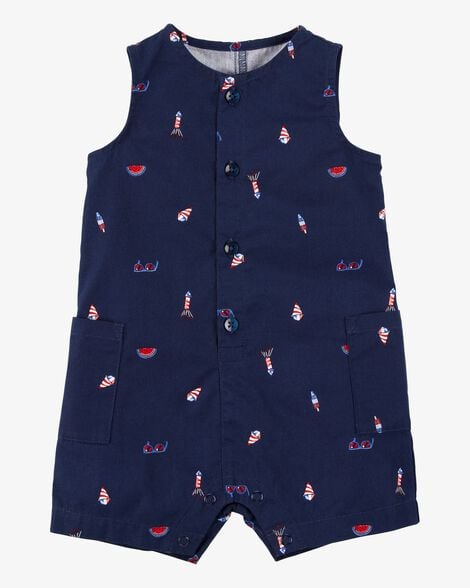 Product image 1 of Baby 4th Of July Button-Down Romper