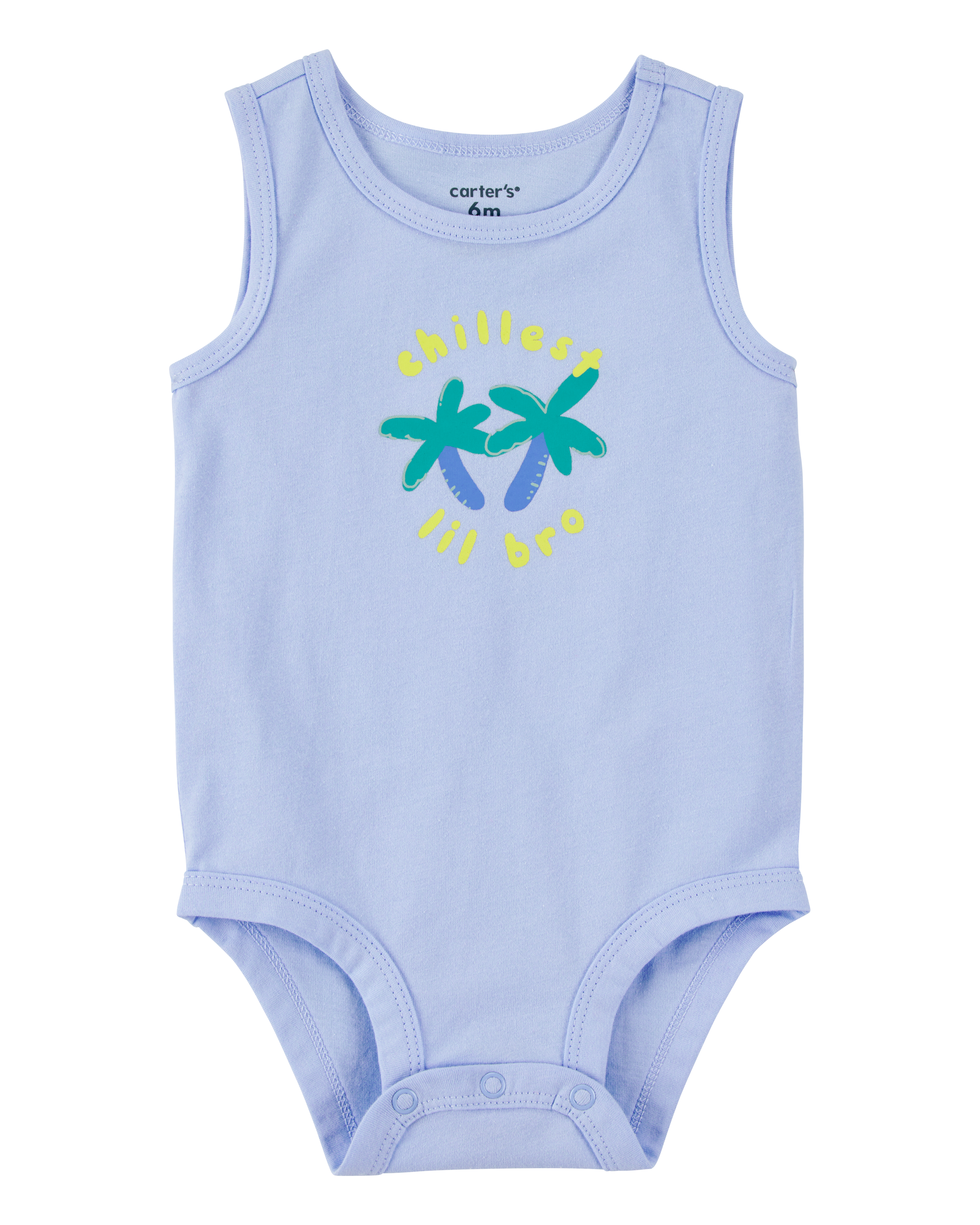 Baby Chillest Lil Bro Sleeveless Bodysuit - Blue