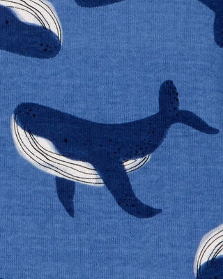 Product image 2 of Toddler Whale Striped Snug Fit Cotton 4-Piece Pajamas
