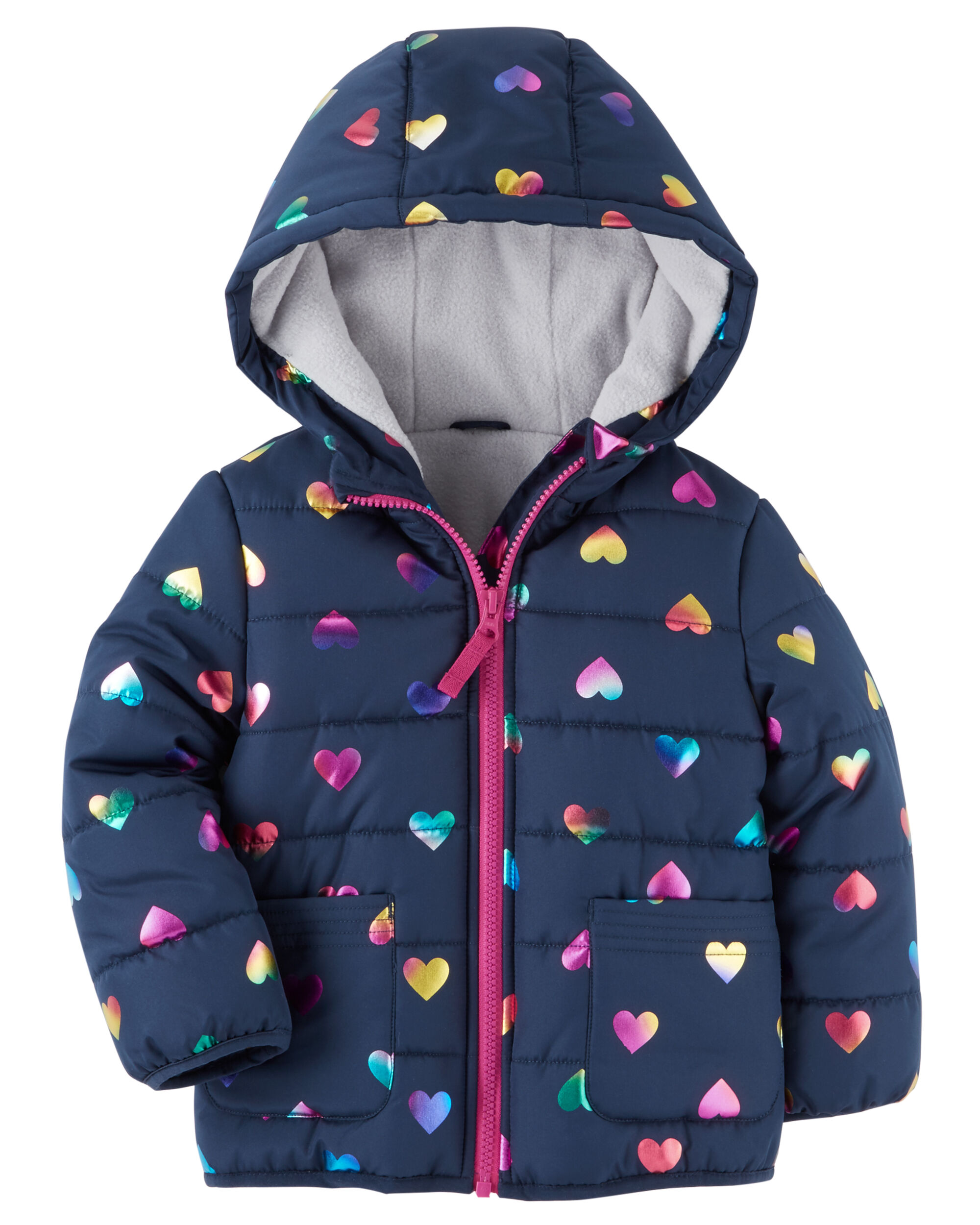 Simple Joys by Carter's Toddler Girls' Hooded Felt Jacket with Faux Fur Trim