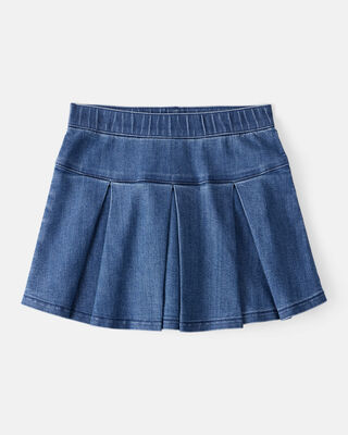 Product image 1 of Kid Pull-On Pleated Denim Skort - 70s Blue Wash