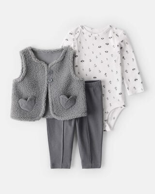 Baby Girl 2-Piece Floral Sweater & Pant Set - Cream