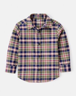 Product image 1 of Toddler Boy Plaid Cotton Long-Sleeve Button-Down Shirt