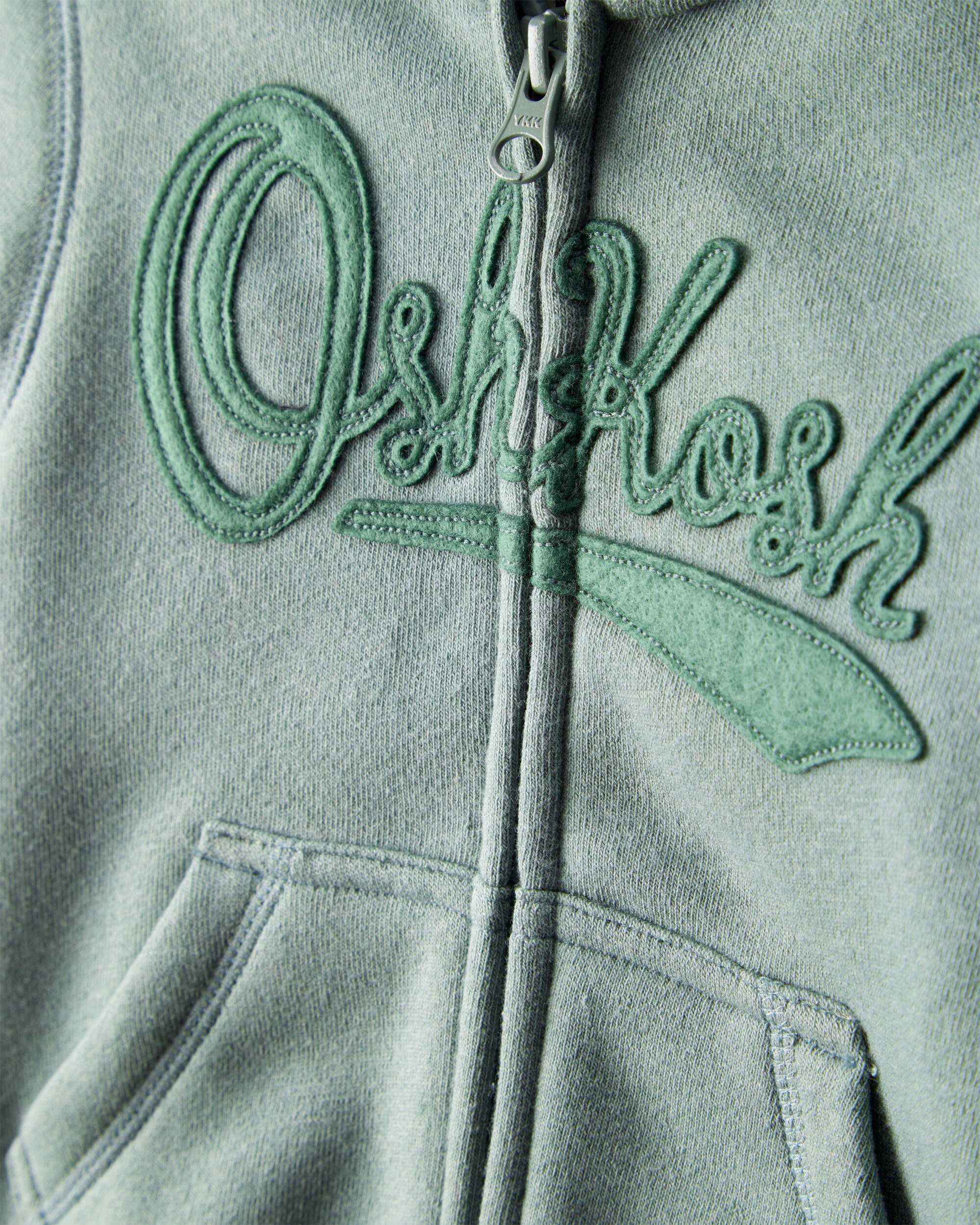 Baby OshKosh Fleece Logo Zip Jacket - Green - OshKosh | Carter's Baby OshKosh Fleece Logo Zip Jacket - Green - OshKosh | Carter's